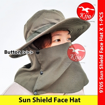 Sun Shield Face Hat / UV Sport Hat / Topi Jepun Soldier / Fishing Hat / Camping Hat / Sun Hat #9705 #日本军帽子 #防晒帽子